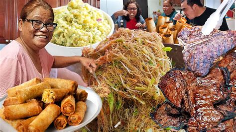 Masasarap Na Handa Sa Birthday T Bone Steak Pancit Bihon Lumpiang