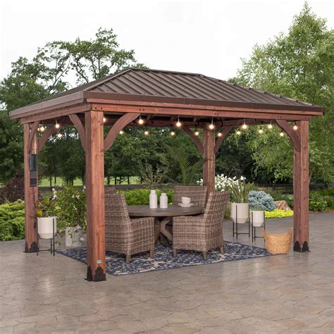 Backyard Discovery 14 X 10 Cordova Gazebo With Electric And Hip Roof