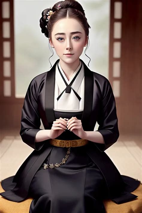 Dopamine Girl A Digital Painting Of Saoirse Ronan Wearing Hanbok