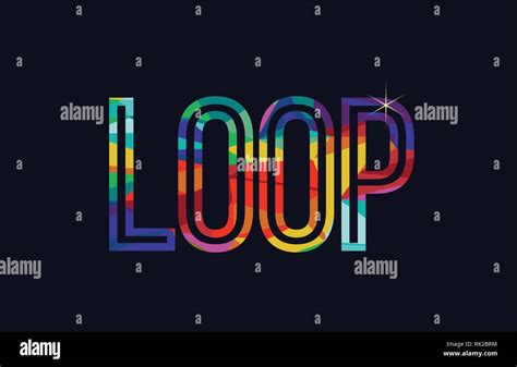 Loop Word Typography Design In Rainbow Colors Suitable For Logo Or Text