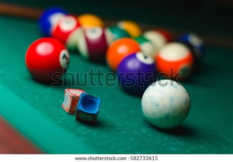 Billiard Balls Green Pool Table Stock Photo Edit Now 582733615