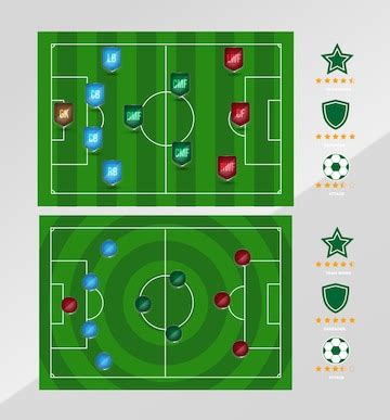 Premium Vector | Set of football tactics designs with player position ...