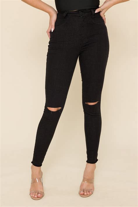 Calça Sarja Skinny Hot Pant Basic Preto Estonado Knoten Jeans