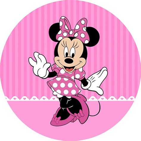 A Cartoon Minnie Mouse With Pink And White Polka Dots