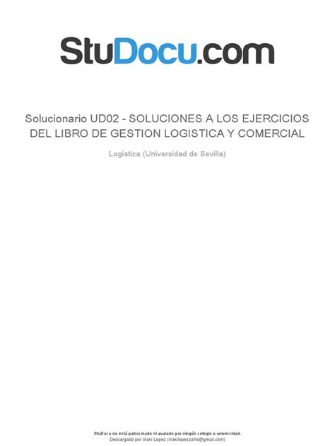 Solucionario Ud2 Logística Y Gestión Comercial Pdf Toma De Decisiones Logística