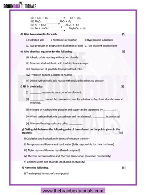 Download Icse Class 8 Chemistry Sample Paper For 2021 Pdf