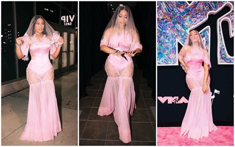 Rapper Nicki Minaj Suffers Major Wardrobe Malfunction In Bridal Themed Barbie Look As Host Of