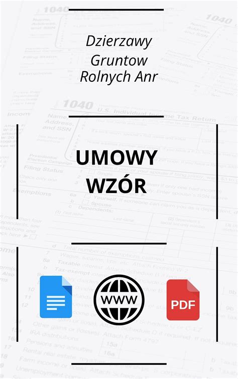 Umowy Dzierżawy Gruntów Rolnych Anr Wzór PDF WORD