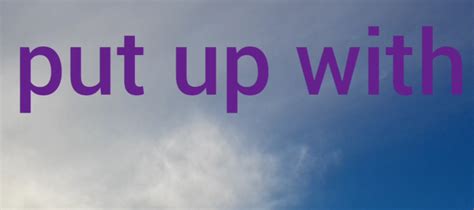 Phrasal verb: put up with – S. and L. English Lessons