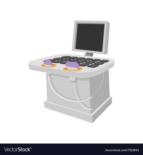 Medical ultrasound diagnostic machine cartoon icon