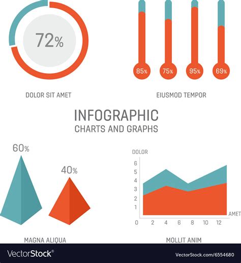 Set Of Infographics Statistics Charts And Graphs Vector Image