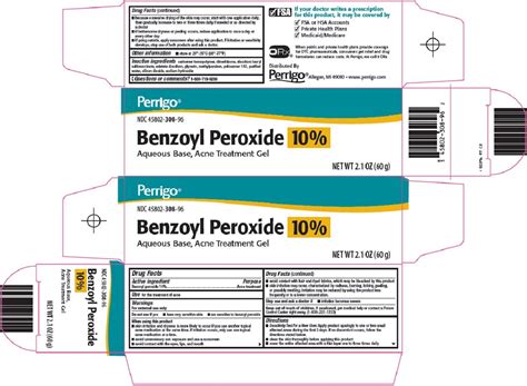 Perrigo Topical 10 Benzoyl Peroxide Acne Treatment Gel For Pimples