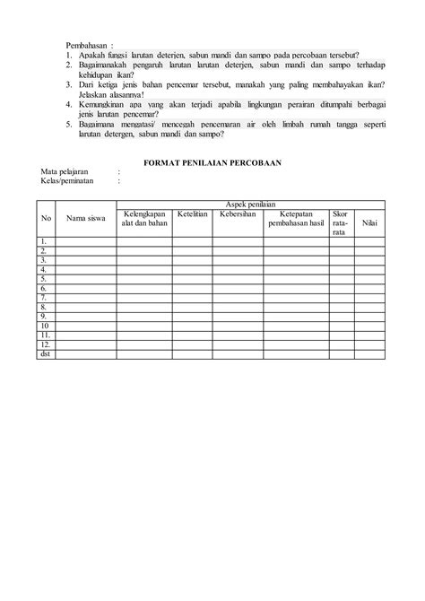 Kisi Kisi Ujian Praktikum Ipa PDF