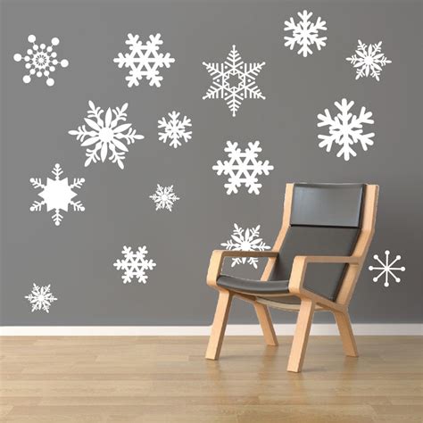 Removable Snowflake Wall And Window Decals Snowing Christmas Decor Sno