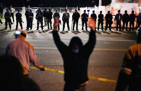 On The Other Side Of Fergusons Protest Lines Officers Face New Threats The New York Times