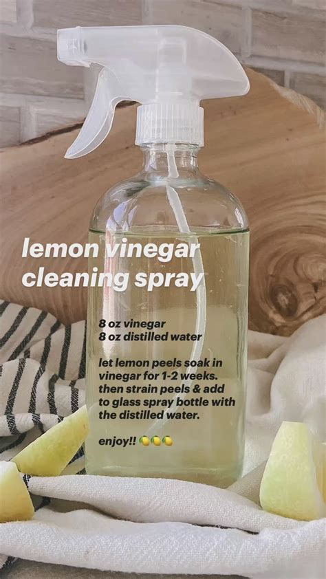 Homemade Cleaning Spray With Lemon Vinegar