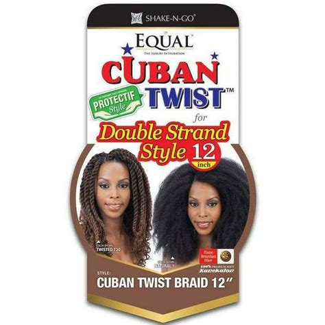 Freetress Equal Cuban Twist Braid 12 Synthetic Hair Double Strand Style