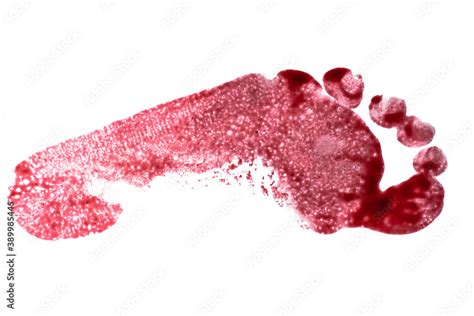 Bloody footprint isolated on white background. Stock Photo | Adobe Stock