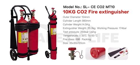 Trolley Type Co2 Fire Extinguisher 10kg 100kg Safety Life Fire Equipments Co