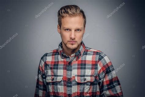 Man Dressed In A Red Plaid Shirt Stock Photo Fxquadro 131339414