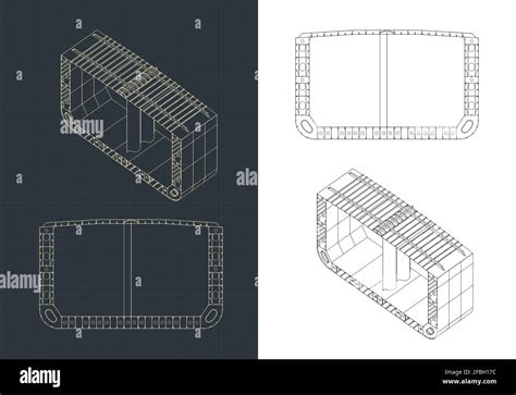 Stylized Vector Illustration Of A Tanker Midship Section Drawings Stock