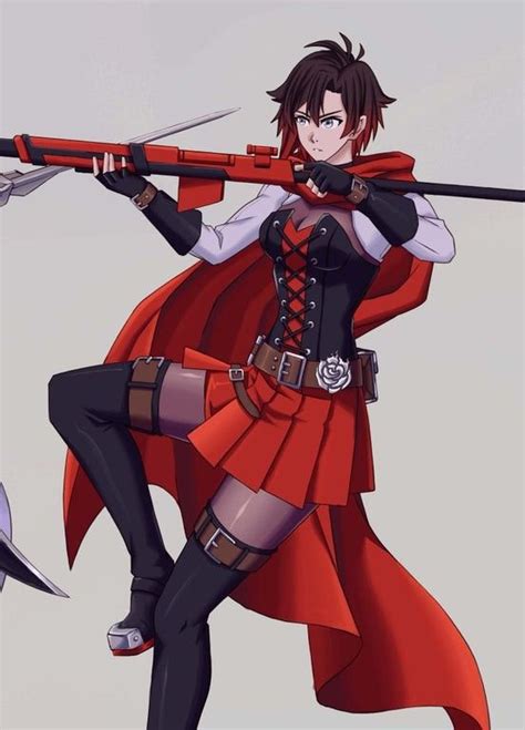 Pin En Rwby Ruby Rose Fanart Chica Anime Personajes De Anime Anime