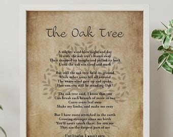 The Oak Tree Poem By Johnny Ray Ryder Jr Print Canvas Framed Print