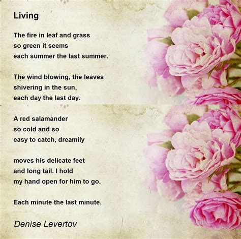 Living Living Poem By Denise Levertov