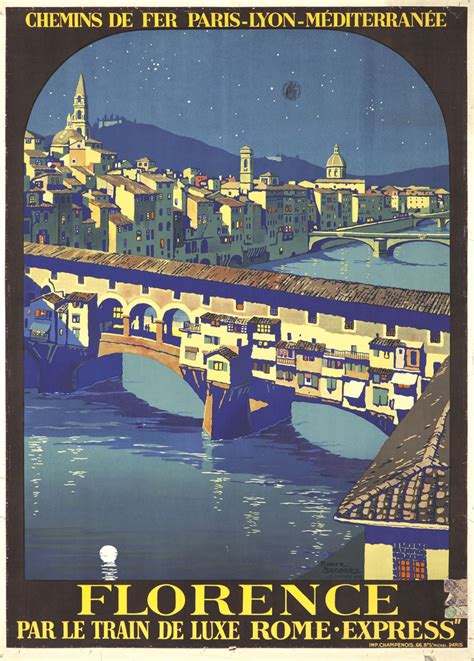 Florence 1921 Vintage Italy Travel Poster Vintage Travel Posters