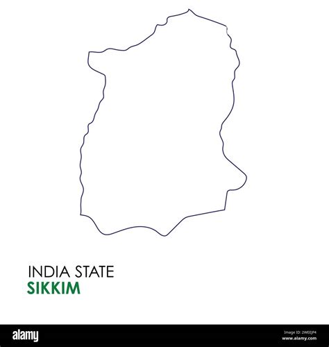 Sikkim Map Of Indian State Sikkim Map Vector Illustration Sikkim