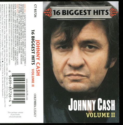 Johnny Cash 16 Biggest Hits Volume II 2001 Cassette Discogs