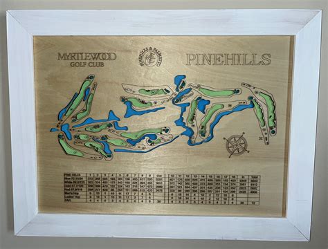 Custom Golf Course Map Engraved Myrtle Beach SC Myrtlewood Pinehills ...