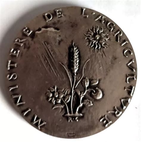 Medaille Argent Massif Minist Re De L Agriculture Sign Corbin