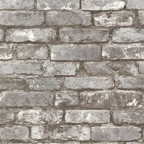 Brewster Chelsea Charcoal Brick Washable Wallpaper Sample 2686 21259SAM