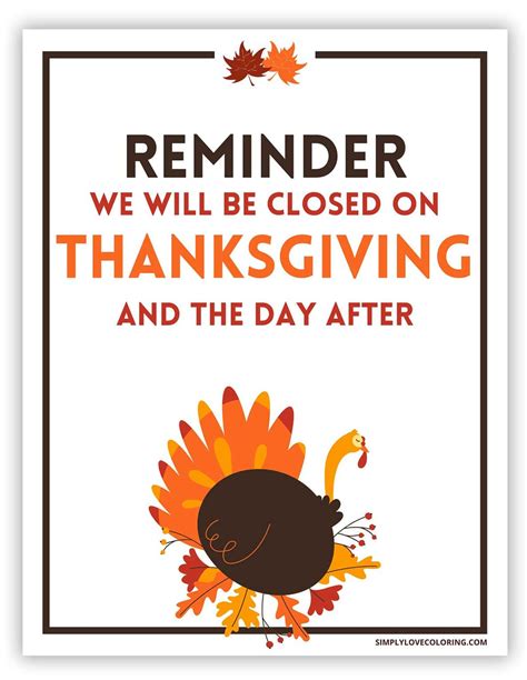 Free Printable Closed For Thanksgiving Signs Pdf Printables