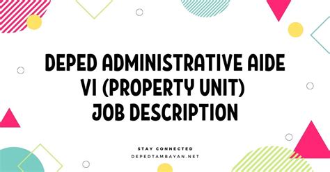 Deped Administrative Aide Vi Property Unit Job Description • Deped