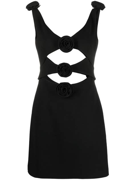 Magda Butrym Black Cut Out Flower Mini Dress Browns