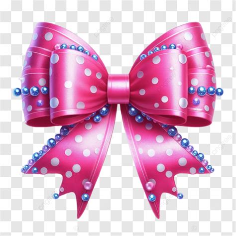 A Stylish Pink Bow With Contrasting White Polka Dots Creating A Fun And Eye Catching Accessory