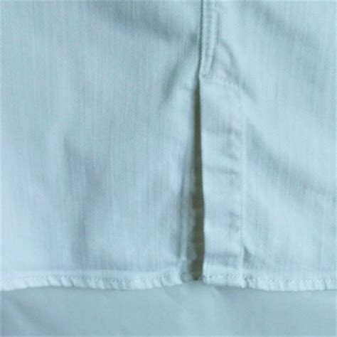 Zara Woman Denim Skirt White 5 Pocket Style Front Sli Gem