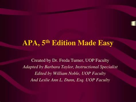 Ppt Apa 5 Th Edition Made Easy Powerpoint Presentation Free