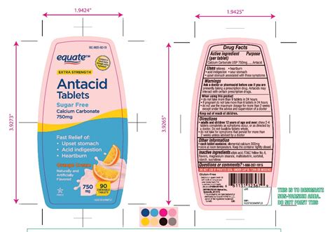 Equate Sugar Free Extra Strength Antacid Orange Cream Flavor Details