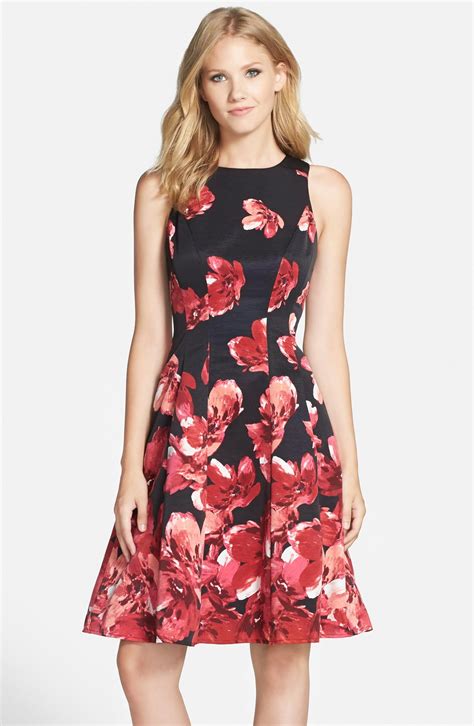 Maggy London Floral Print Faille Fit And Flare Dress Nordstrom