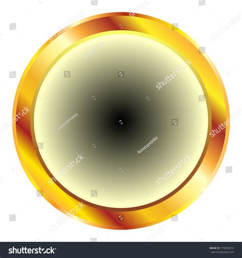 Golden Circular Button On White Stock Vector Royalty Free 179695010