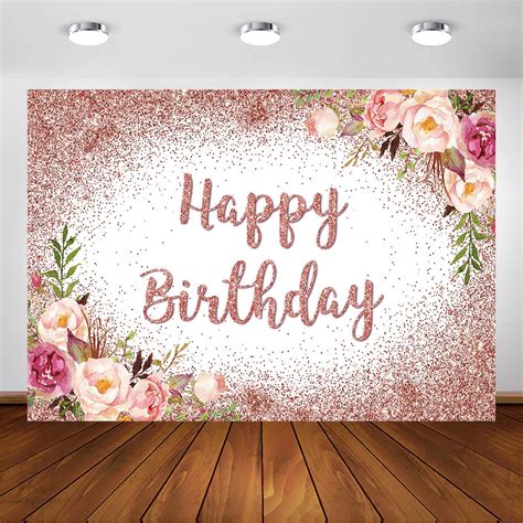 Buy Avezano Rose Gold Birthday Backdrop For Girls Women Happy Birthday