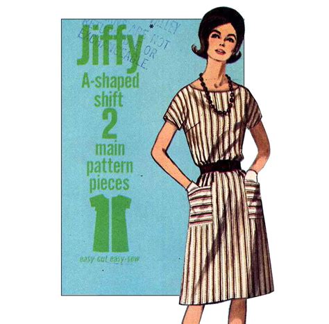 S Jiffy Easy A Line Shift Dress Sewing Pattern Simplicity Size