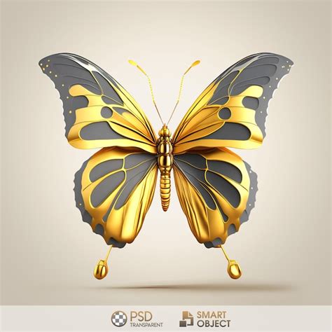 Premium Psd A Gold And Black Butterfly With The Words Smart Object On It