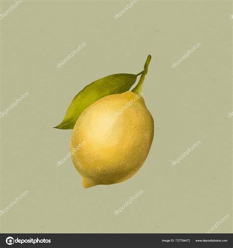 Hand Draw Lemon Leaves Clipart Citrus Fruit Isolated Element Light