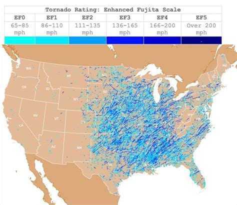 Tornado Tracks Map | Tornado map, Fujita scale, Tornado