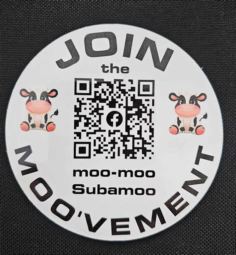 Subie Moo Moo Subaru Car Sticker Facebook Qr Code Sticker Free Shipping