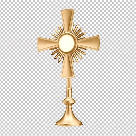 Premium Psd 3d Golden Catholic Monstrance For Eucharistic Adoration